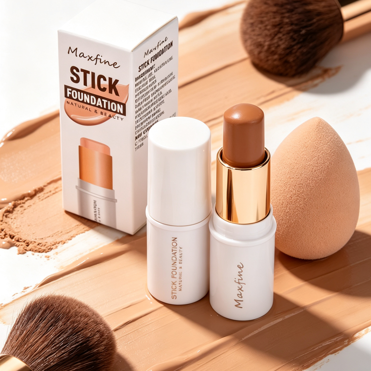Foundation Stick Tahan Lama Tutup Segala Cela | Bedak Asas Glowing Anti-Tumpah Mekap Cepat