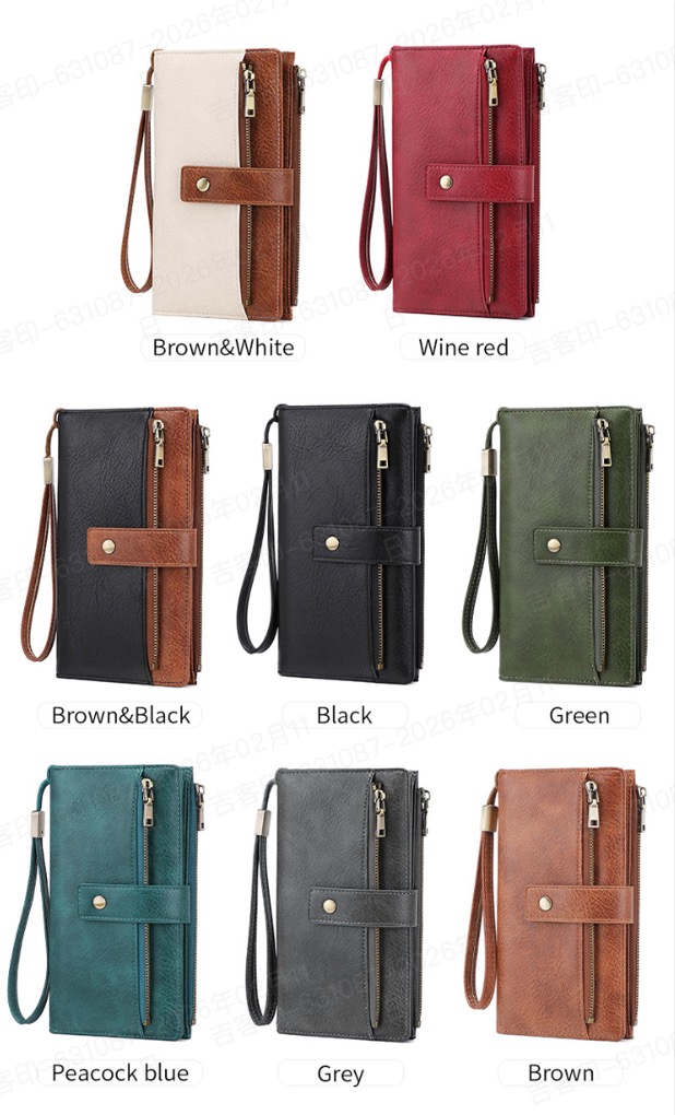 RFID Blocking Long Wallet (Tri-Fold) – Multi Card Slots & Phone Pocket – Large Capacity Anti-Theft Clutch for Men & Women