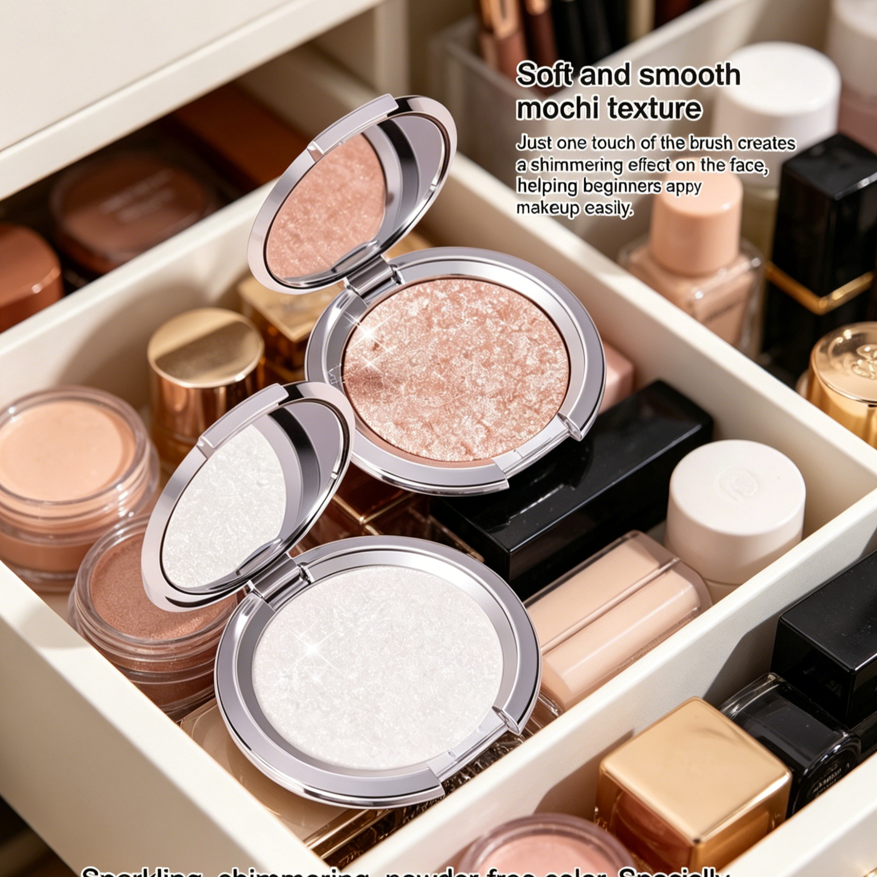 Krim Pembayang Mata Berkilau Halus | Highlighter Cream Shimmer Glowing | Solekan Mata Berdimensi Tahan Lama | Eyeshadow Cream