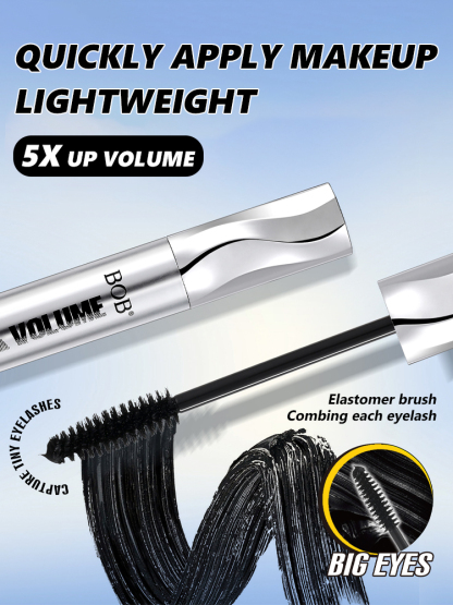 Waterproof Smudge-Proof Mascara | 5X Thicker & Longer Lashes | Hypoallergenic