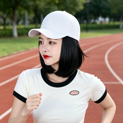 Topi Besbol Rambut Palsu | Topi Wig Muslimah | Hair Extension Cap Malaysia | Topi Wanita 2 in 1 | Wig Cap Natural Casual | Gaya Muslimah Moden