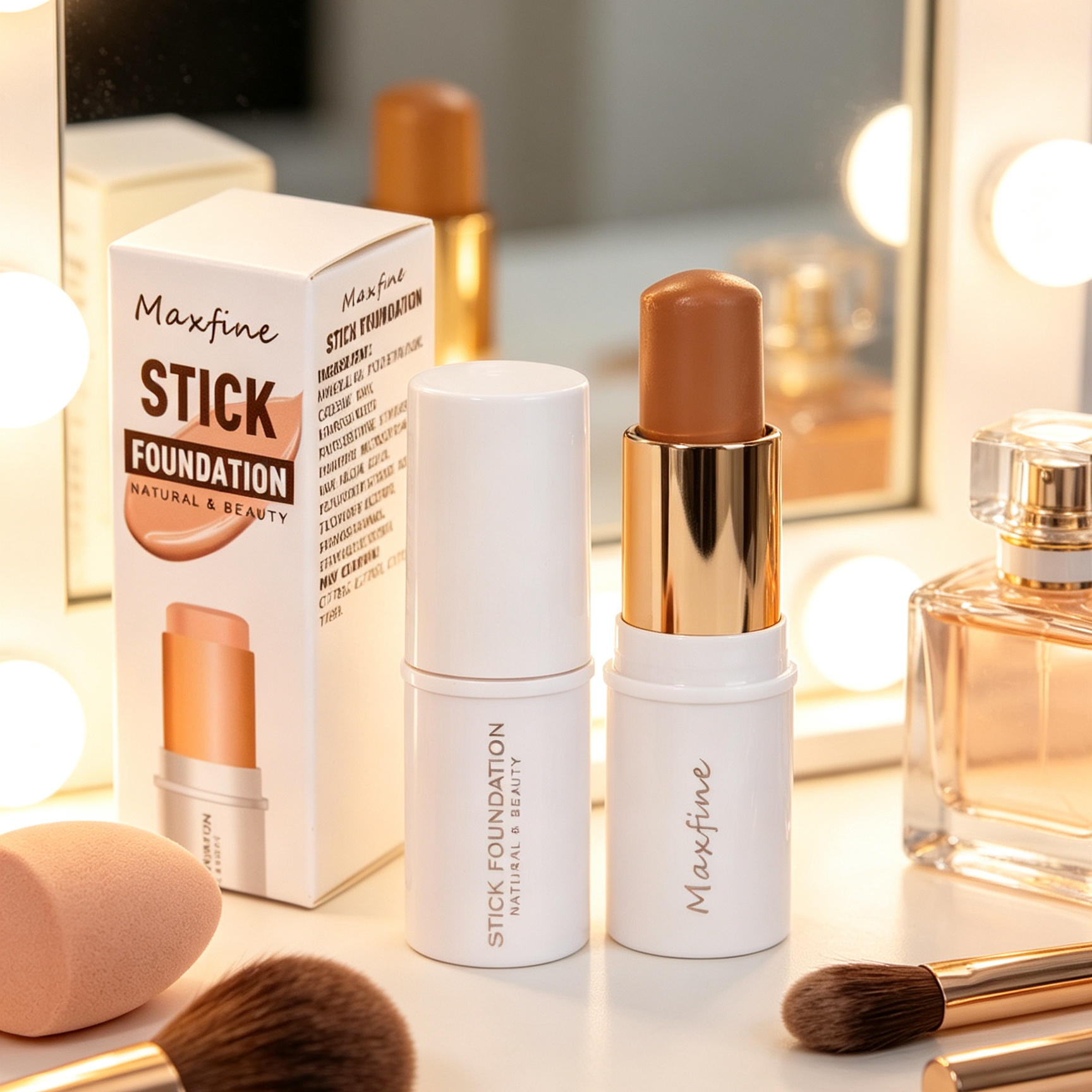 Foundation Stick Tahan Lama Tutup Segala Cela | Bedak Asas Glowing Anti-Tumpah Mekap Cepat