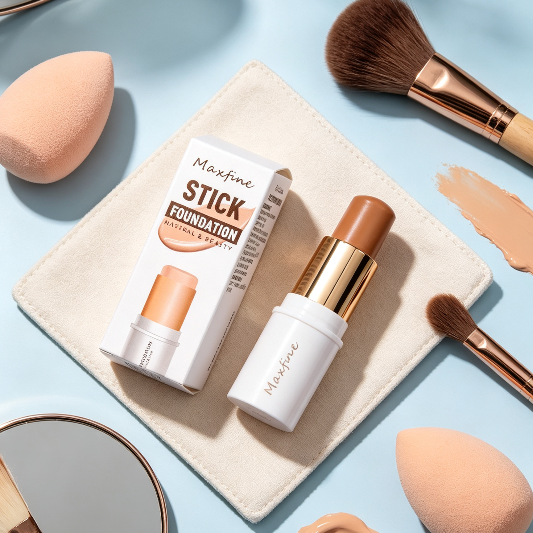 Foundation Stick Tahan Lama Tutup Segala Cela | Bedak Asas Glowing Anti-Tumpah Mekap Cepat