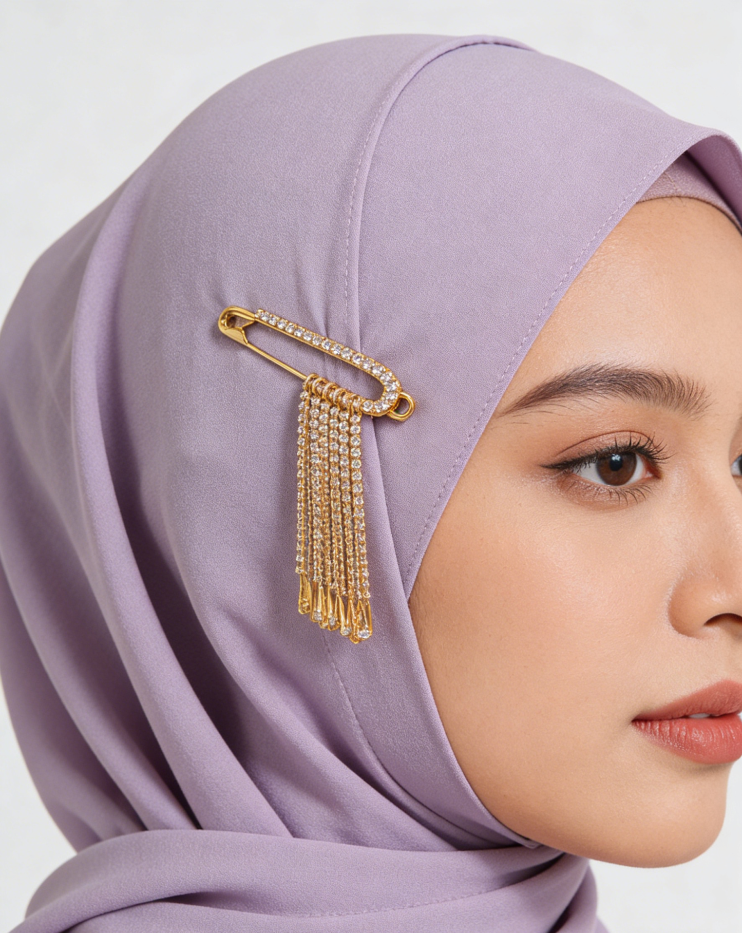 Premium Rhinestone Safety Pin for Hijab | Kerongsang Tudung Minimalist & Elegant | High-Quality Pin for Neat Drape | Aksesori Tudung Lawa Berseri (10pcs/Set)