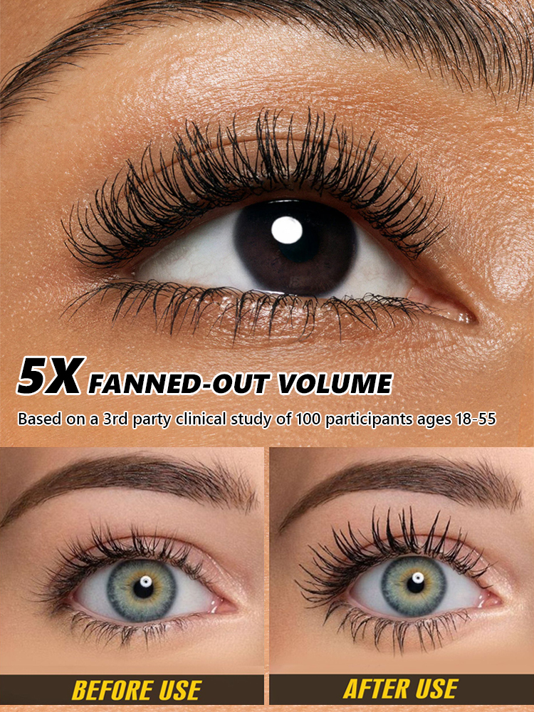 Waterproof Smudge-Proof Mascara | 5X Thicker & Longer Lashes | Hypoallergenic