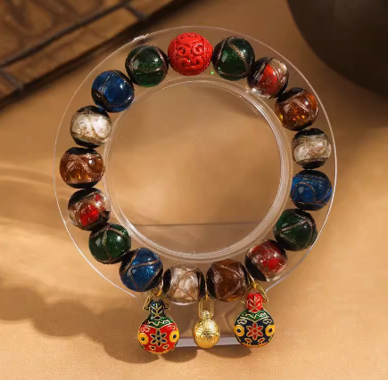 Gold Beast Fortune Glazed Bracelet Colorful Accessory