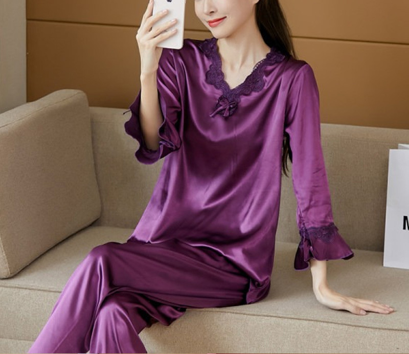 Korean style comfortable silk pajamas set