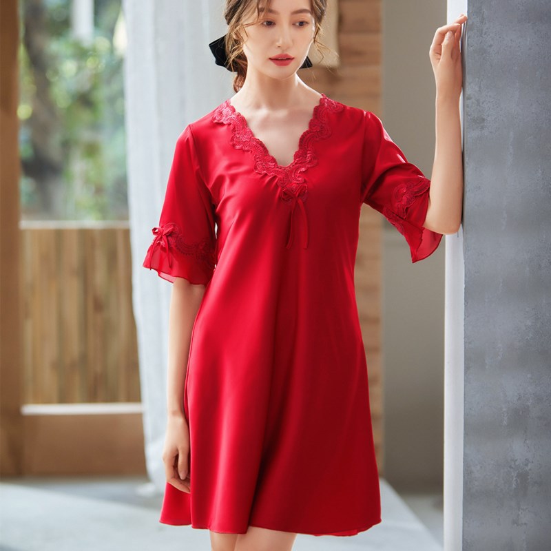 Sexy Lace Silk Nightdress