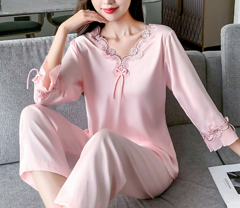 Korean style comfortable silk pajamas set