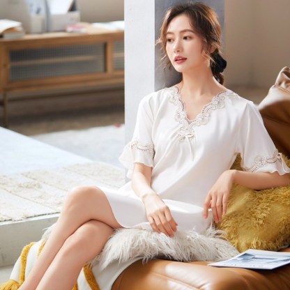 Sexy Lace Silk Nightdress