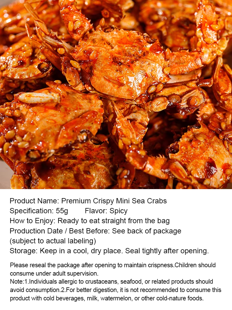 Spicy Sea Crab Snacks - High in Protein, Low in Sodium