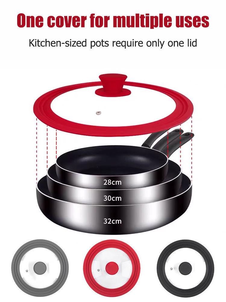 [Universal lid] Anti-scalding silicone glass pot lid