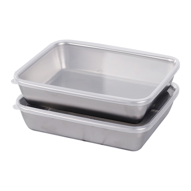 Stainless steel square plate（With lid）