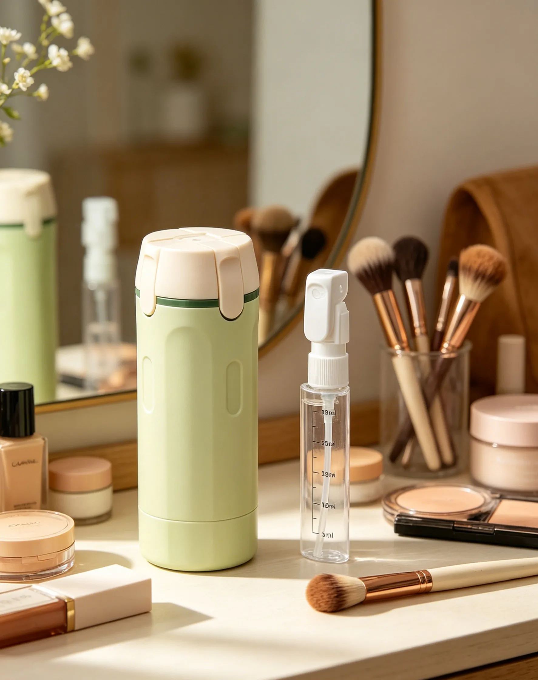 Portable four-in-one travel bottle