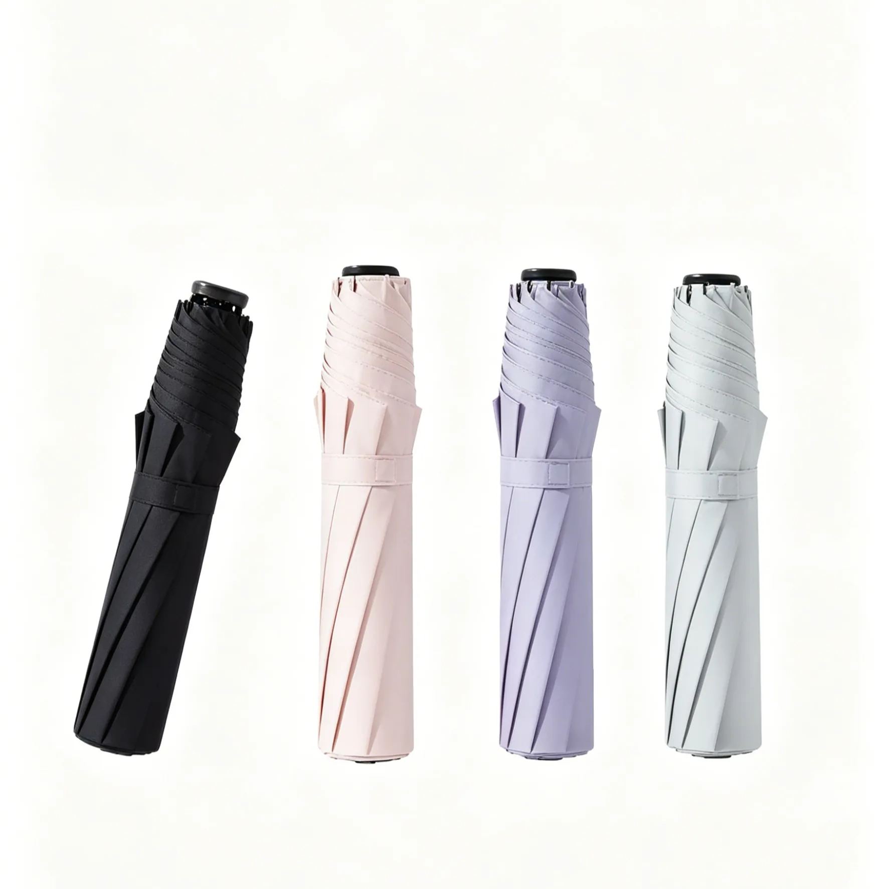 Ultralight feather umbrella, compact and portable sun umbrella, UV protection, three-fold, dual-purp