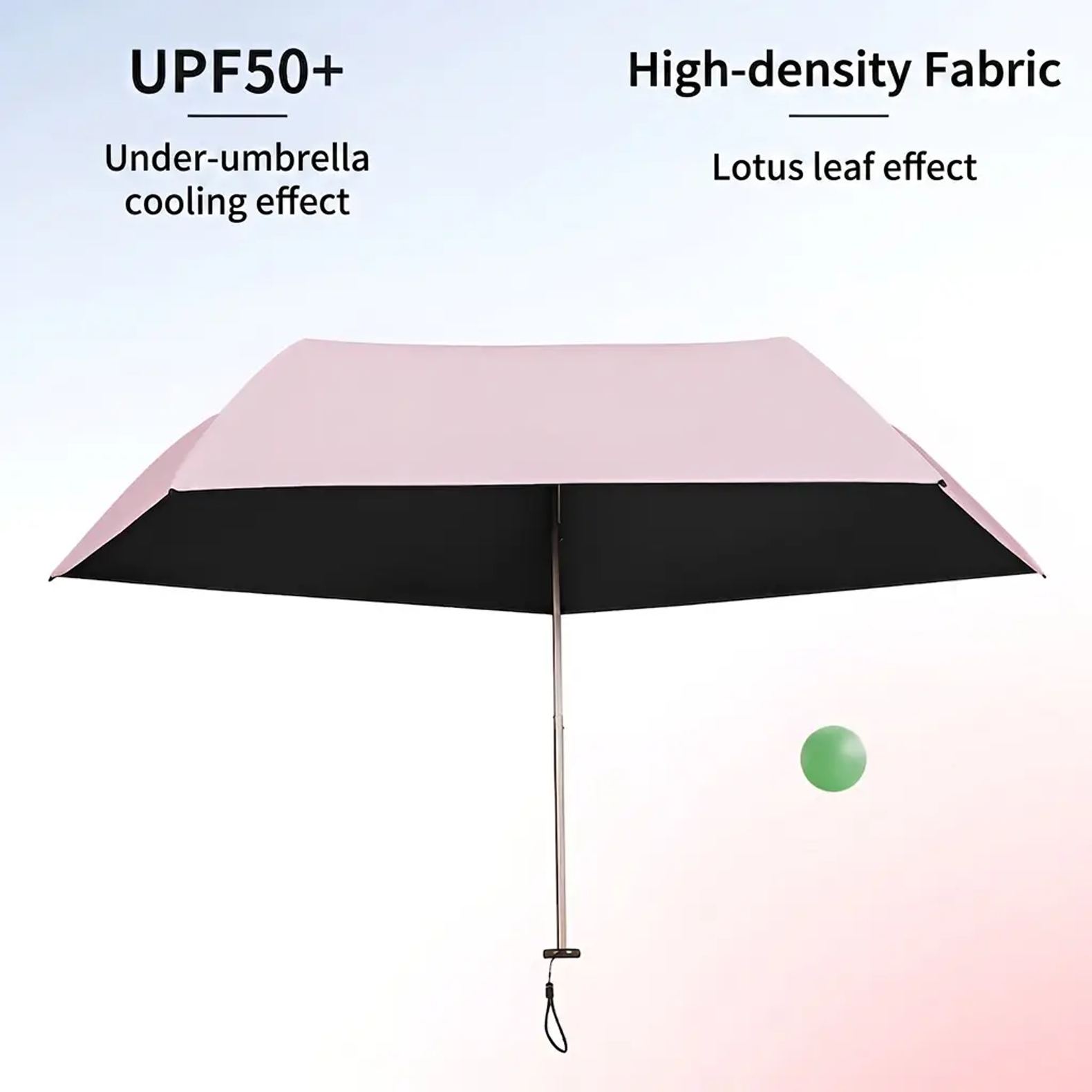Ultralight feather umbrella, compact and portable sun umbrella, UV protection, three-fold, dual-purp