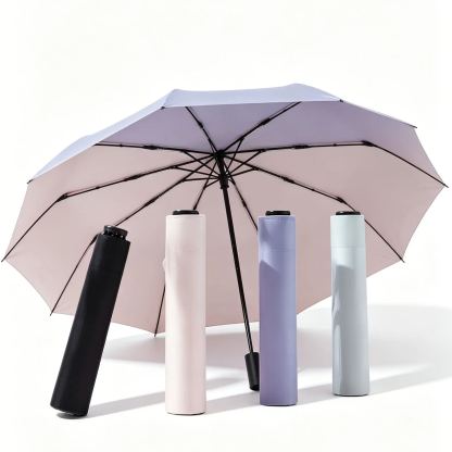 Ultralight feather umbrella, compact and portable sun umbrella, UV protection, three-fold, dual-purp