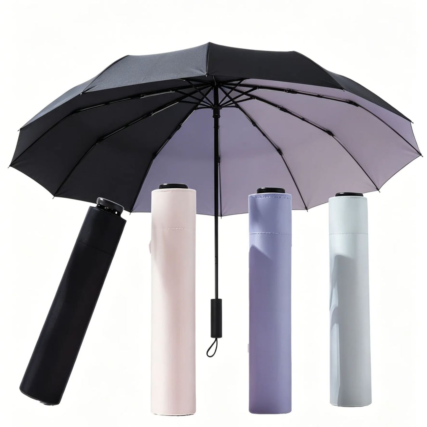 Ultralight feather umbrella, compact and portable sun umbrella, UV protection, three-fold, dual-purp