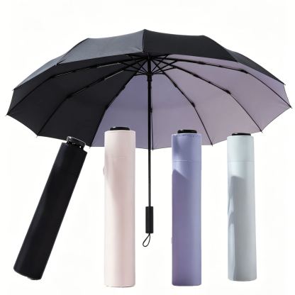 Ultralight feather umbrella, compact and portable sun umbrella, UV protection, three-fold, dual-purp