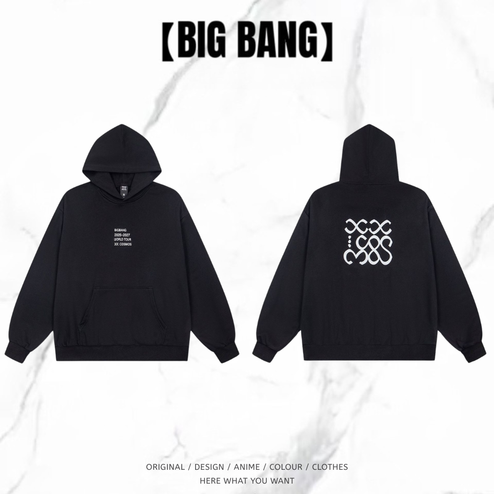 BIGBANG 世巡〈COSMOS〉拉鍊連帽衛衣｜字母印花休閒外套