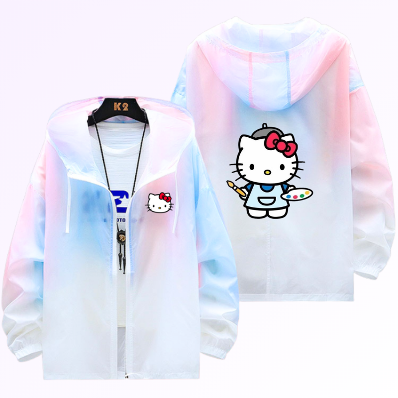 三麗鷗Hello Kitty凱蒂貓 輕薄透氣漸變防曬衣外套