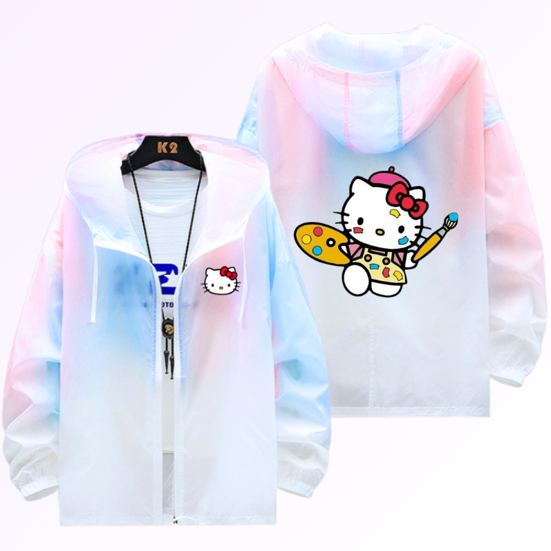 三麗鷗Hello Kitty凱蒂貓 輕薄透氣漸變防曬衣外套