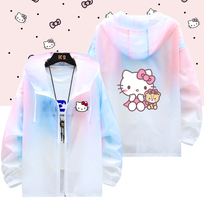 三麗鷗Hello Kitty凱蒂貓 輕薄透氣漸變防曬衣外套
