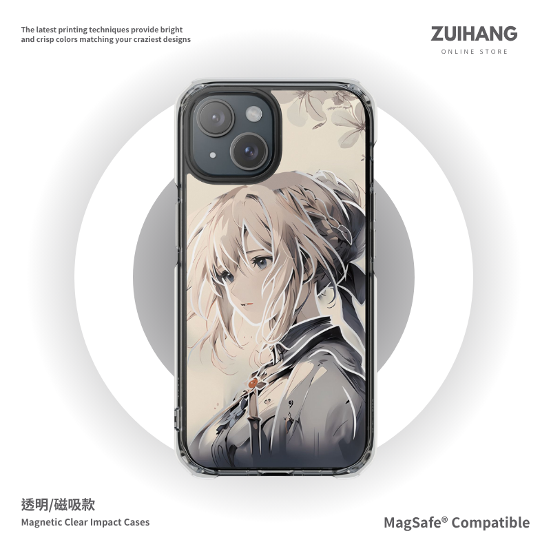 紫羅蘭永恆花園透明磁吸防摔手機殼-ZUIHANG SHOP