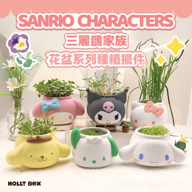 正版三麗鷗DIY種植擺件 | 庫洛米凱蒂貓桌面公仔 | 可愛玩偶禮物-CASEZONE