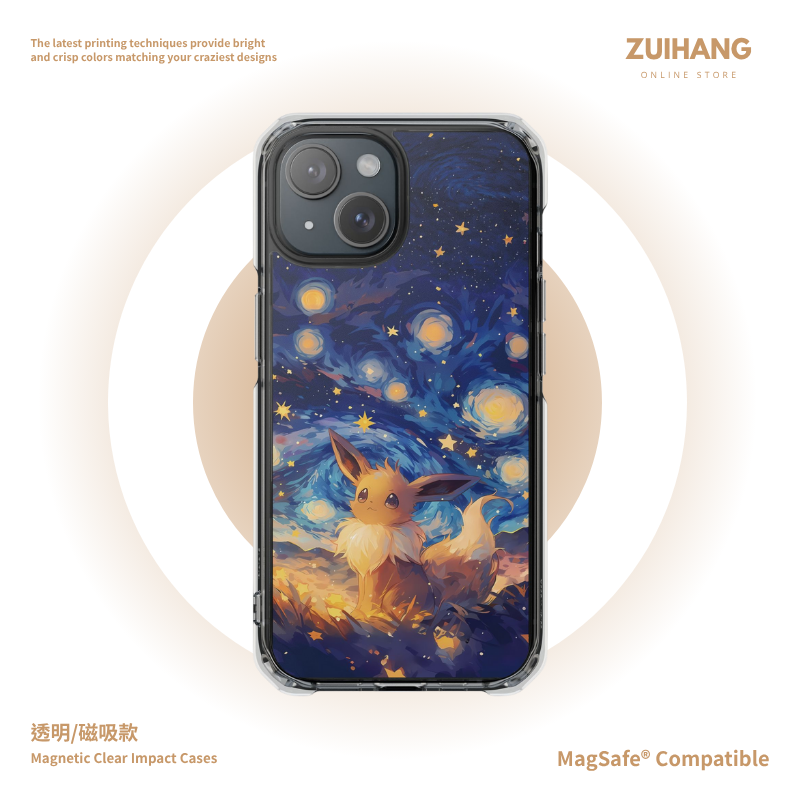 寶可夢&油畫伊布磁吸手機殼-CASEZONE