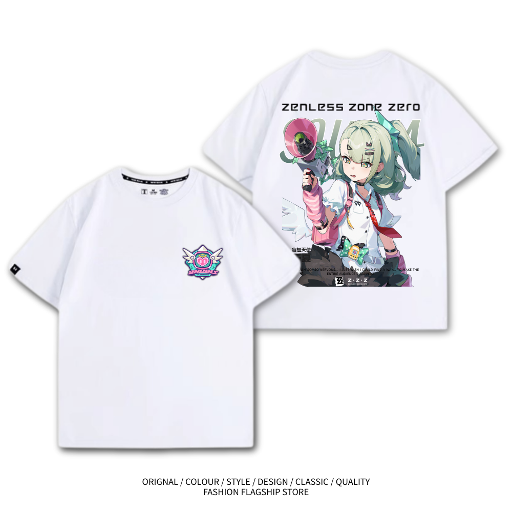 絕區零 千夏 遊戲主題印花短袖T恤