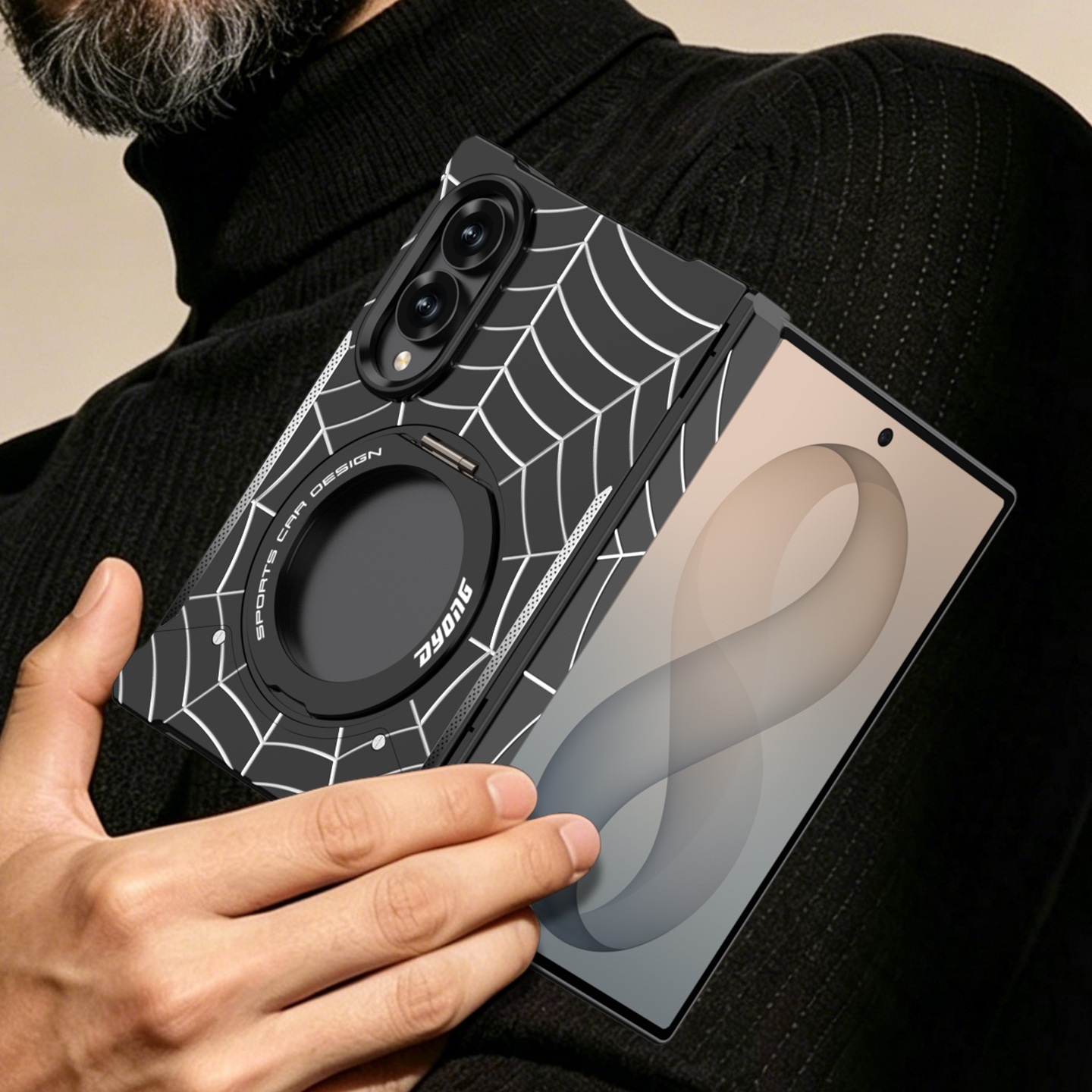 三星Z Fold8 蜘蛛系列手機殼｜金屬防摔無邊框保護套 360°中軸防護