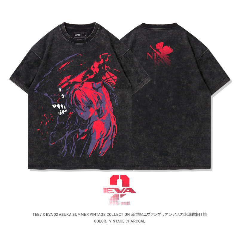 灌籃高手湘北全國大賽出征水洗做舊 2026親子情侶男女同款 印花水洗短袖