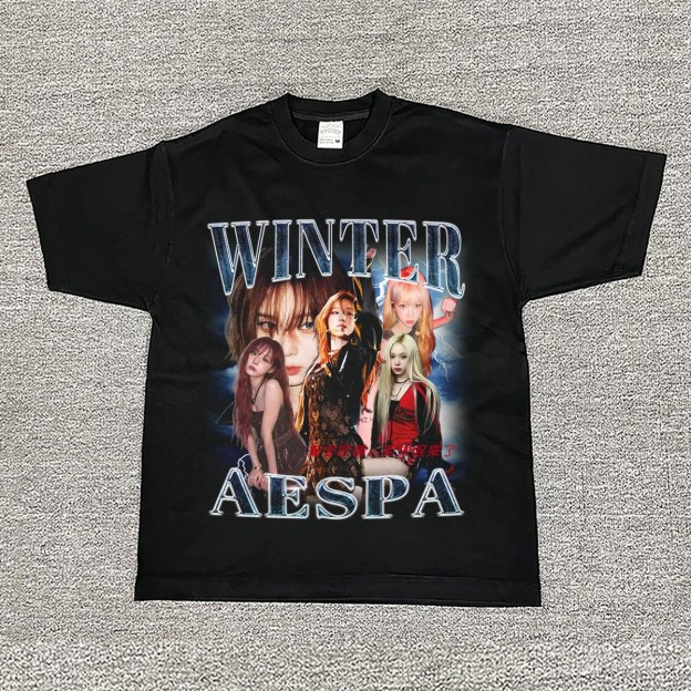 aespa Winter 美式复古純棉短袖T恤