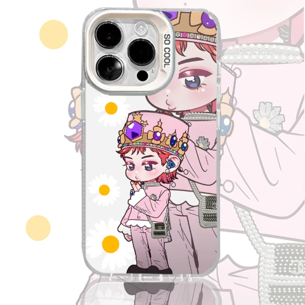 權志龍GD 彩銀線條漸變防摔手機殼-CASEZONE