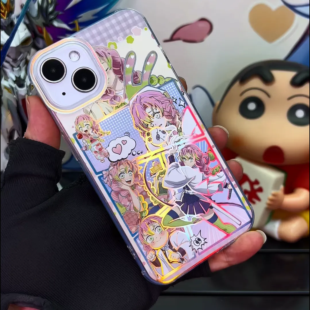 鬼滅之刃 極光/彩銀 線條漸變防摔手機殼-CASEZONE