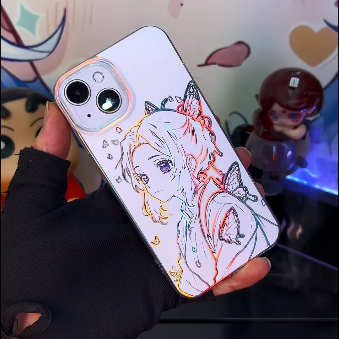 鬼滅之刃 極光/彩銀 線條漸變防摔手機殼-CASEZONE