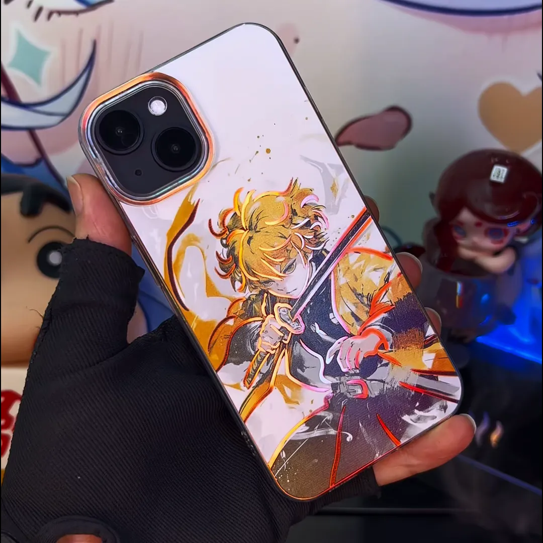 鬼滅之刃 極光/彩銀 線條漸變防摔手機殼-CASEZONE