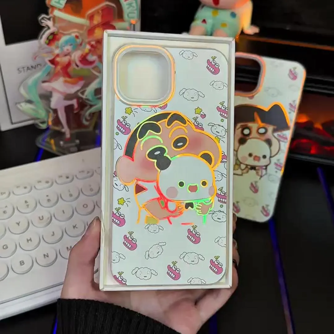 蠟筆小新 極光金漸變手機殼