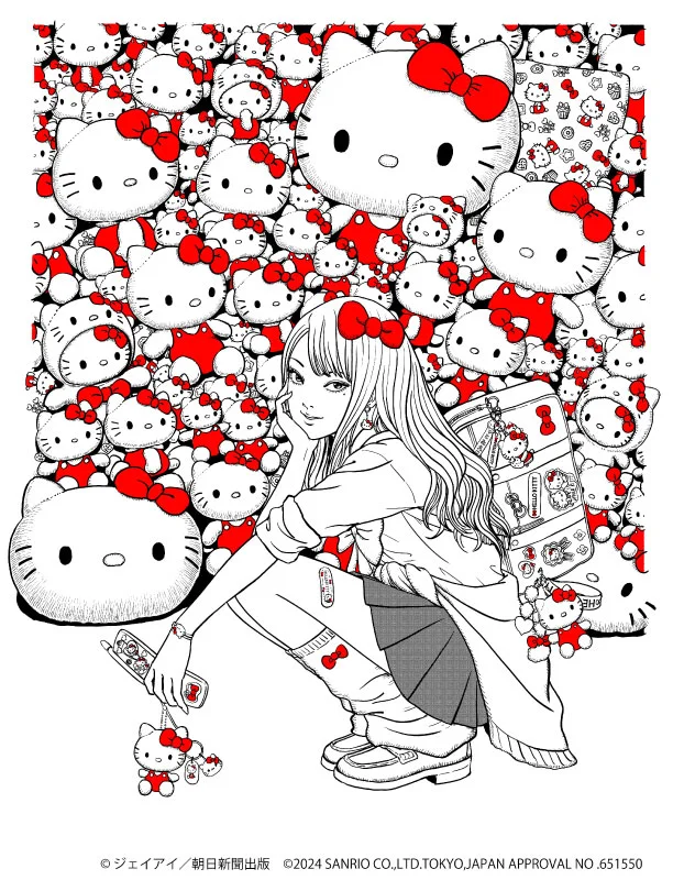 三麗鷗富江Hellokitty伊藤潤二周邊 全機能抗UV涼感漸變防曬外套