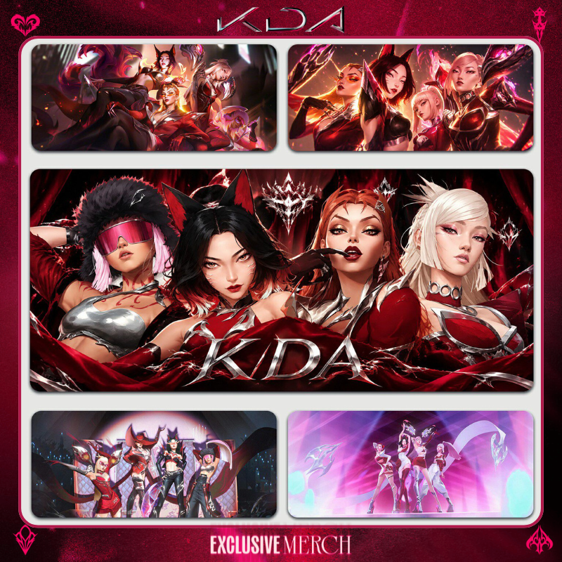 英雄聯盟 LOL K/DA Firestarter 加大滑鼠墊｜電競遊戲桌墊