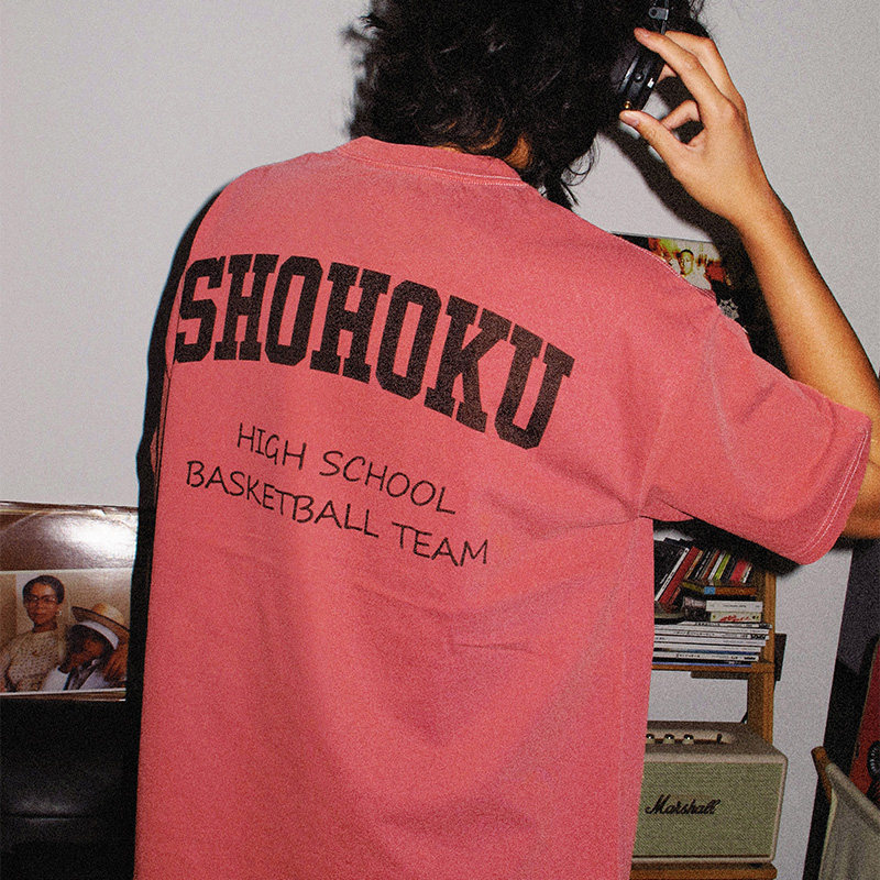 灌籃高手湘北全國大賽出征水洗做舊 2026親子情侶男女同款 印花水洗短袖