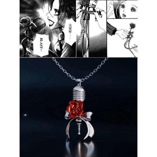 NANA 玫瑰與歌｜Rose・Song 絲帶玫瑰話筒吊墜 復古印象項鍊