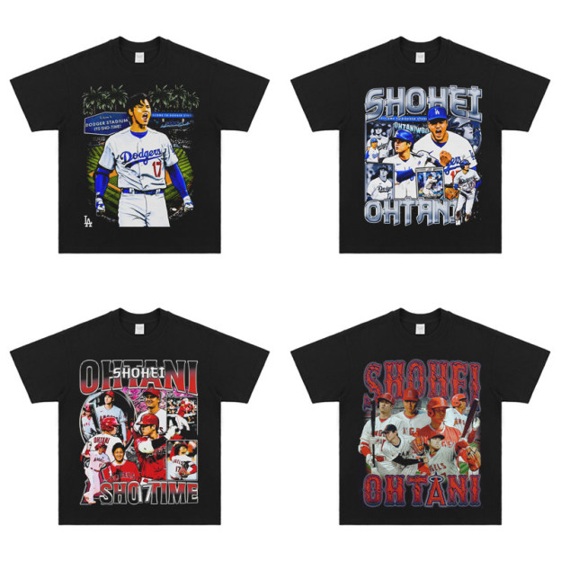 大谷翔平 Shohei Ohtani 美式复古純棉短袖T恤