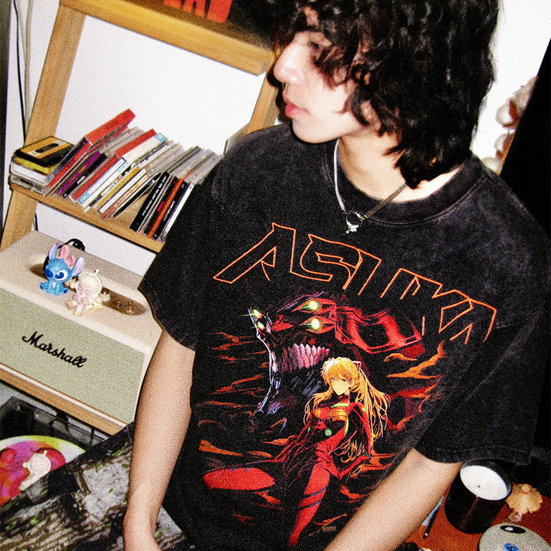 灌籃高手湘北全國大賽出征水洗做舊 2026親子情侶男女同款 印花水洗短袖