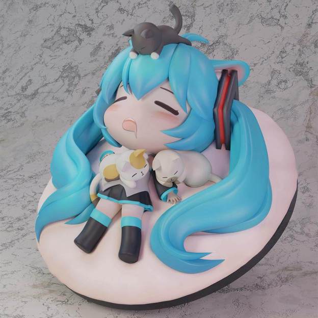 潮社工作室 貓音 初音 Q版雕像