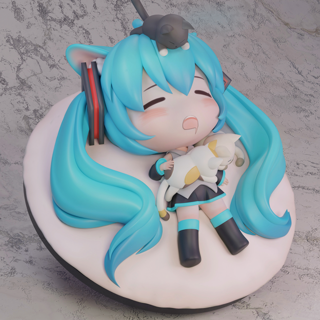 潮社工作室 貓音 初音 Q版雕像