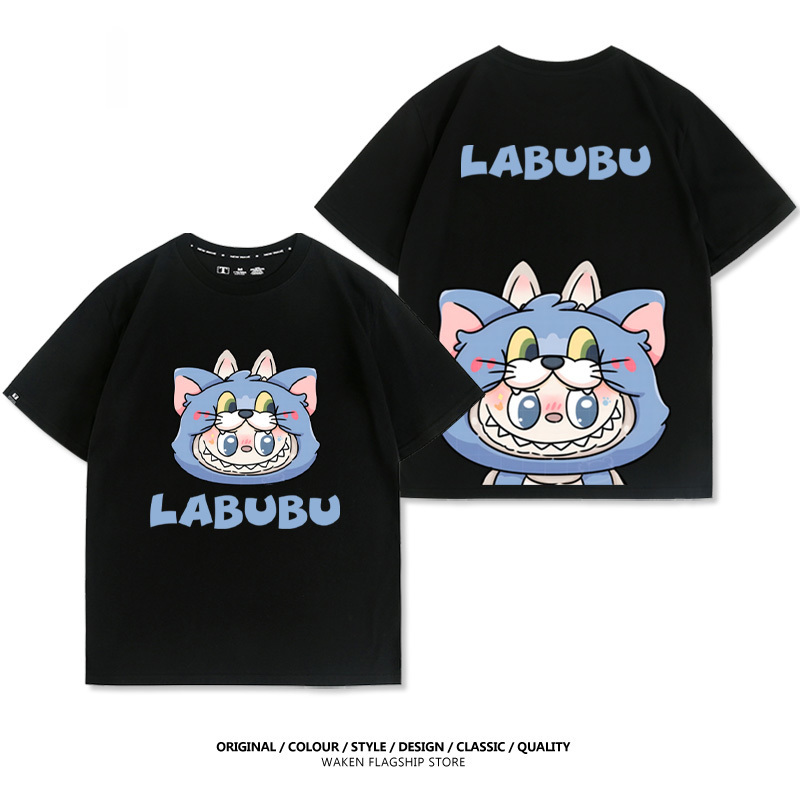 LabubuX湯姆貓與傑利鼠 印花短袖T恤-CASEZONE