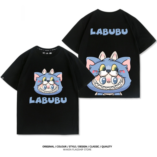 LabubuX湯姆貓與傑利鼠 印花短袖T恤-CASEZONE