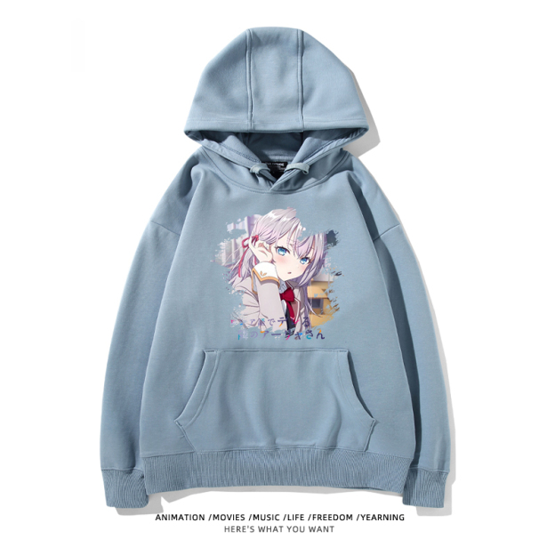 不時輕聲地以俄語遮羞的鄰座艾莉同學新款 親子情侶男女款連帽衛衣-CASEZONE